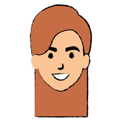 beautiful woman head avatar character vector illustration design