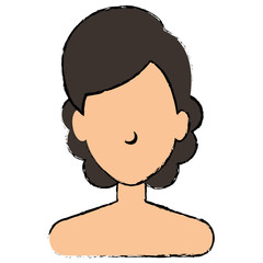 beautiful woman shirtless avatar character vector illustration design