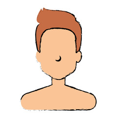 young man shirtless avatar character vector illustration design