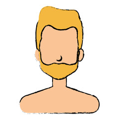 young man shirtless avatar character vector illustration design