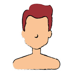 young man shirtless avatar character vector illustration design