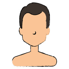young man shirtless avatar character vector illustration design