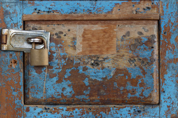 old box wood with lock blue texture