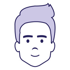 young man head avatar character vector illustration design