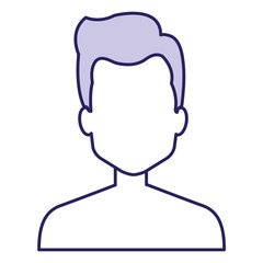 young man shirtless avatar character vector illustration design