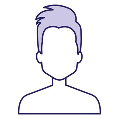 young man shirtless avatar character vector illustration design