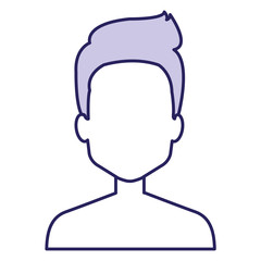 young man shirtless avatar character vector illustration design