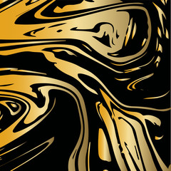 Gold Marble Background. Vector Square Marbling Texture on Black. VIP Rich Golden Splash, Celebration Design Element or Product Cover. Stone Engraving. Golden Marble Background Glitter Acrylic Pattern