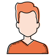 young man avatar character vector illustration design