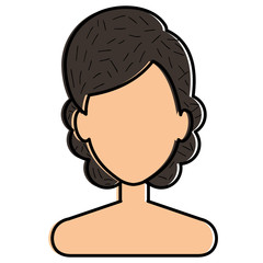 beautiful woman shirtless avatar character vector illustration design