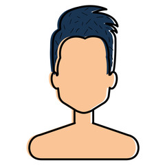 young man shirtless avatar character vector illustration design