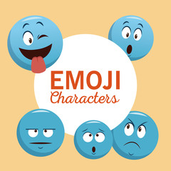 Emoji chat characters icon vector illustration graphic design