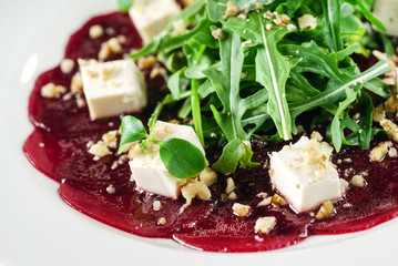 beetroot carpaccio with feta cheese