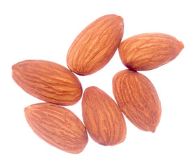 Almonds on white