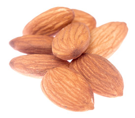 Almonds on white