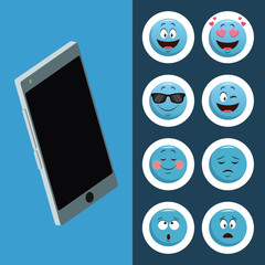 Emojis smartphone chat icons icon vector illustration graphic design