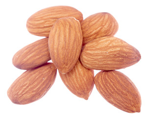 Almonds on white
