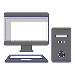 desktop computer isolated icon