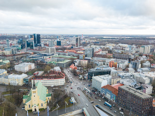 Fototapeta premium Aerial view Tallinn Old Town