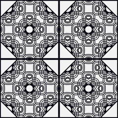 Abstract geometric seamless pattern. Black and white texture. Vector illustration