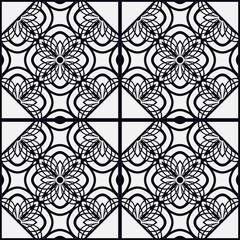 Abstract geometric seamless pattern. Black and white texture. Vector illustration