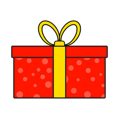 christmas present simple icon for christmas design isolated on white background