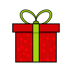 christmas present simple icon for christmas design isolated on white background
