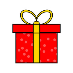 christmas present simple icon for christmas design isolated on white background
