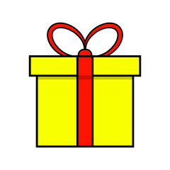 christmas present simple icon for christmas design isolated on white background