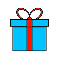 christmas present simple icon for christmas design isolated on white background
