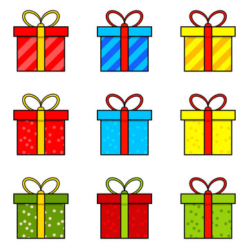 christmas present simple icon for christmas design isolated on white background