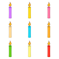 christmas candle set  for christmas design isolated on white background