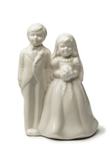 White Bride and groom porcelain figurine