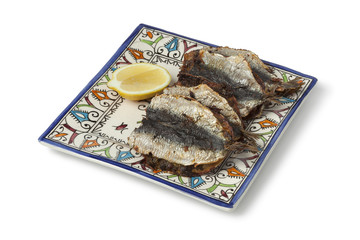 Moroccan dish with stuffed and baked sardines