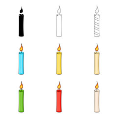 christmas candle set  for christmas design isolated on white background