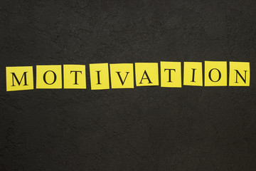 Motivation horizontal inscription on a black background
