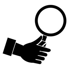 hand with magnifying glass isolated icon vector illustration design