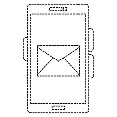 smartphone device with envelope vector illustration design