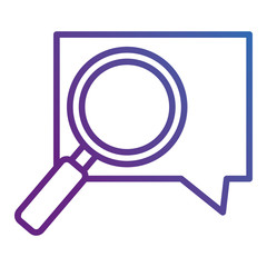speech bubble with magnifying glass vector illustration design