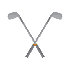 crossed clubs golf icon image vector illustration design 