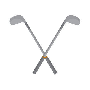crossed clubs golf icon image vector illustration design 
