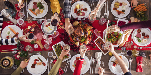 Christmas new year dinner group concept - Powered by Adobe