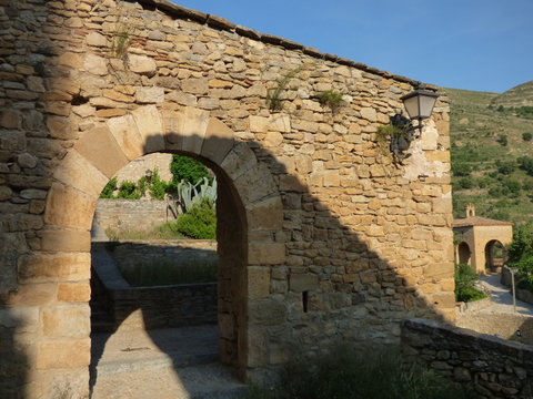 Teruel. Pueblo de Mirambel  (España) en la comunidad autónoma de Aragón dentro de la comarca del Maestrazgo