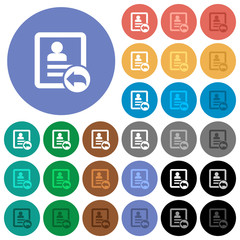 Reply contact round flat multi colored icons