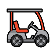 golf sport car vehicle transport vector illustration