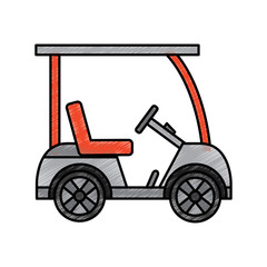 golf sport car vehicle transport vector illustration