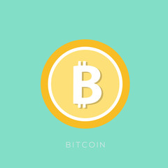 Bitcoin symbol flat design, Vector illustrator