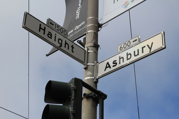 Straßenschilder 'Height' und 'Ashbury' an der gleichnbamigen Straßenkreuzung in Height...