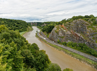 Fototapeta na wymiar River Avon and Avon gorge taken from the Clifton suspension bridge.