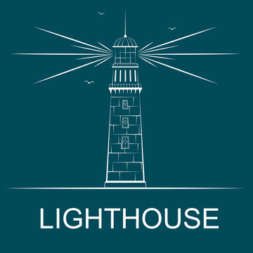 Lighthouse concept in simple style